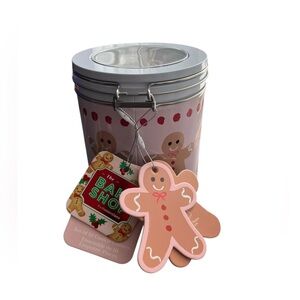 NEW The Bakeshop Gingerbread Cookie Cutter Set Decorative Tin Christmas Pink Red